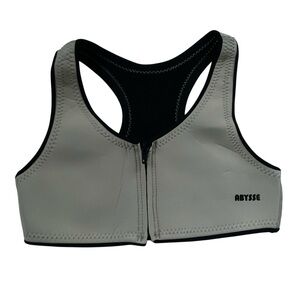 Abysse Jenna Zip Up Bikini Top Sz S Tan Surf Foam Neoprene Sustainable Swim